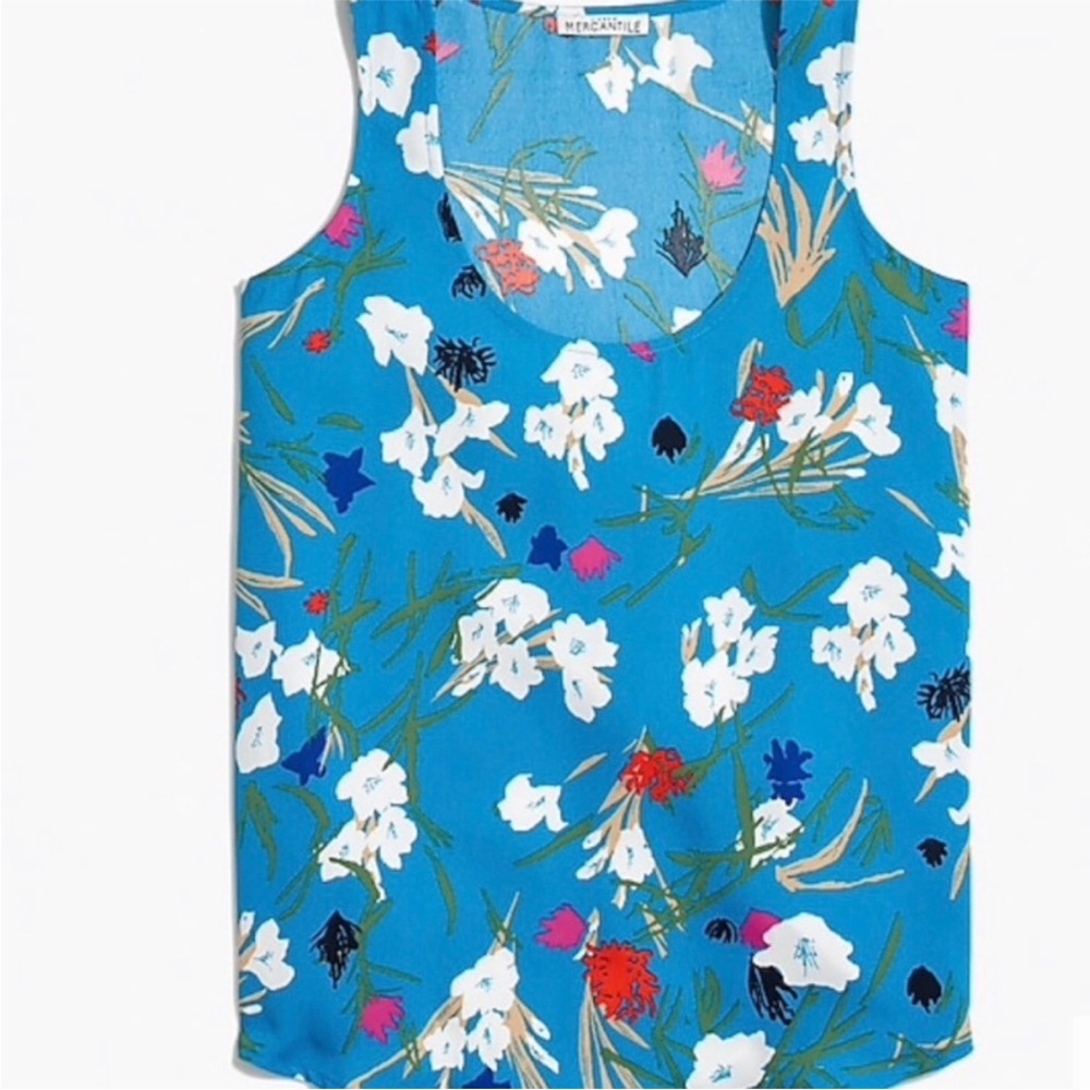NWOT J Crew Blue Floral Sleeveless Top
